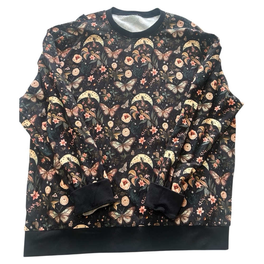 Bunny Knots bamboo fleece crewneck listed - Night Garden